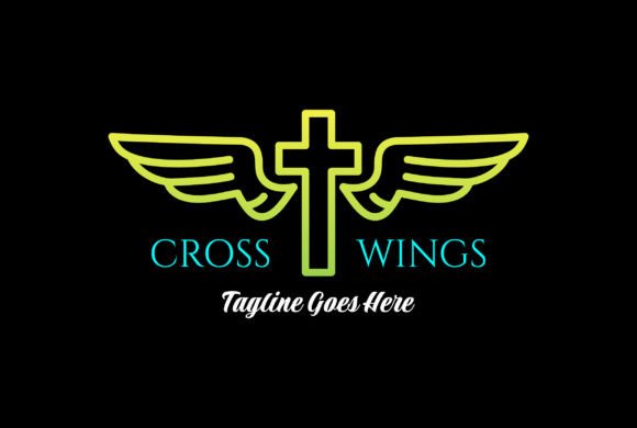 Christian Catholic Jesus Cross with Wing Logos