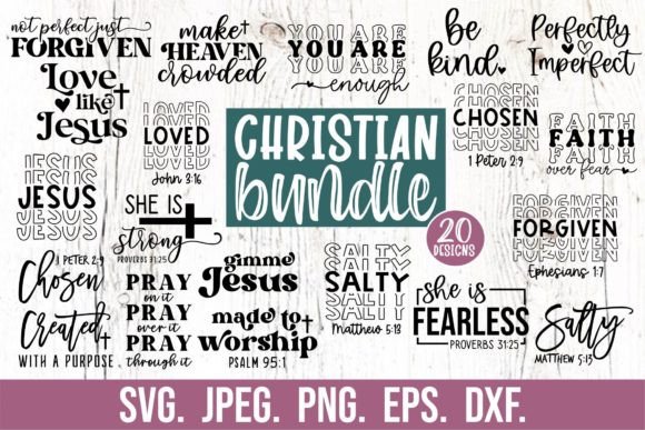 Christian SVG Bundle - Bible Verse Quote for Crafts