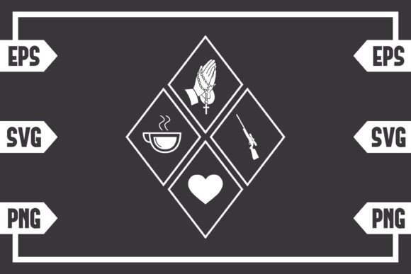 Coffee Jesus Heart and Hunting Rifle Crafts