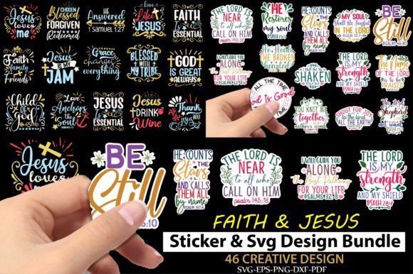 Faith Jesus Sticker Svg Bundle for Crafts