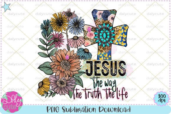 Faith Sublimation Flower Grunge Jesus Print Templates
