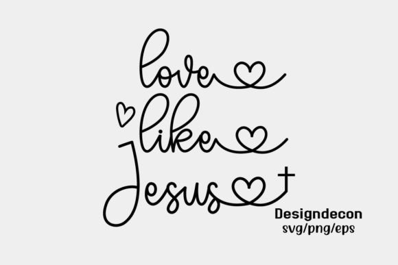 Love Like Jesus Minimal Heart Type Svg in Crafts