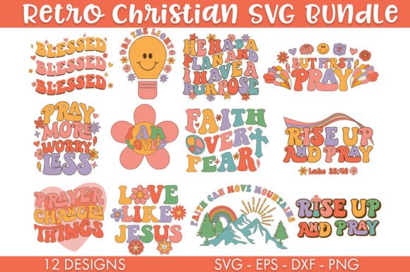 Retro Christian SVG Bundle for Crafts Branding