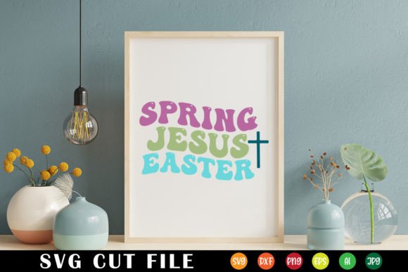 Retro Spring Jesus Easter SVG for Crafts