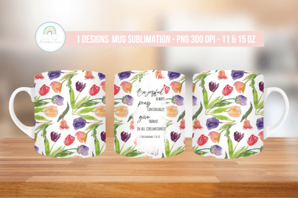 Spring Christian Mug Wrap Sublimation & Crafts